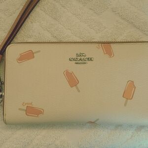 Coach Cream and Orange Popsicle Card Holder